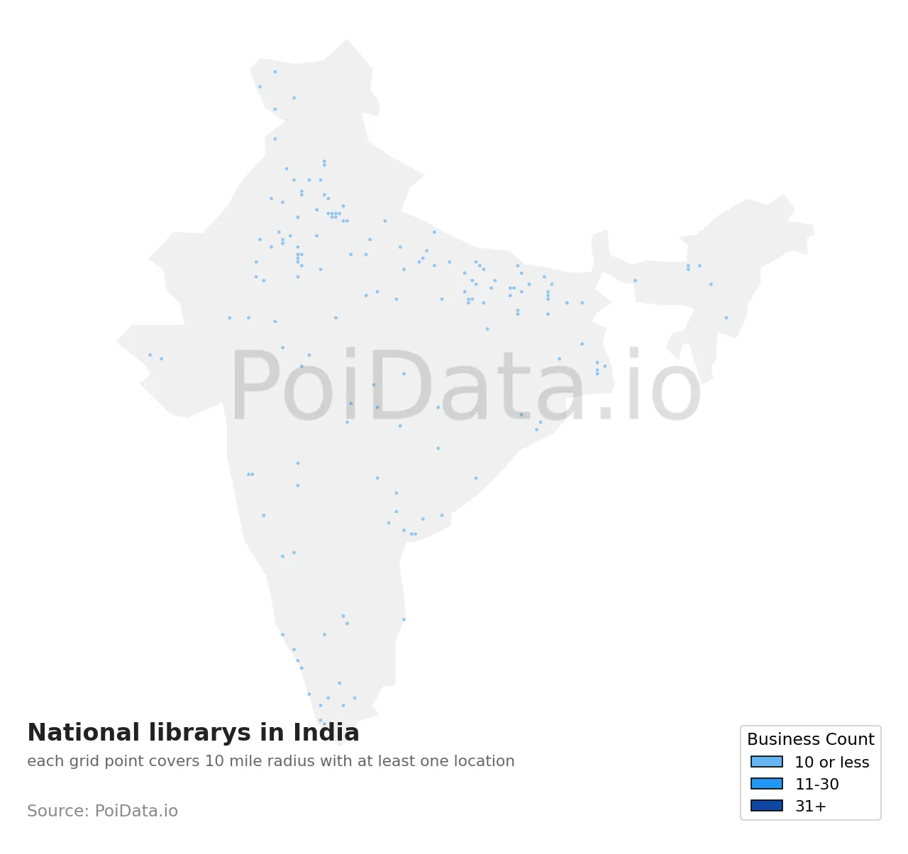 National library density map for India