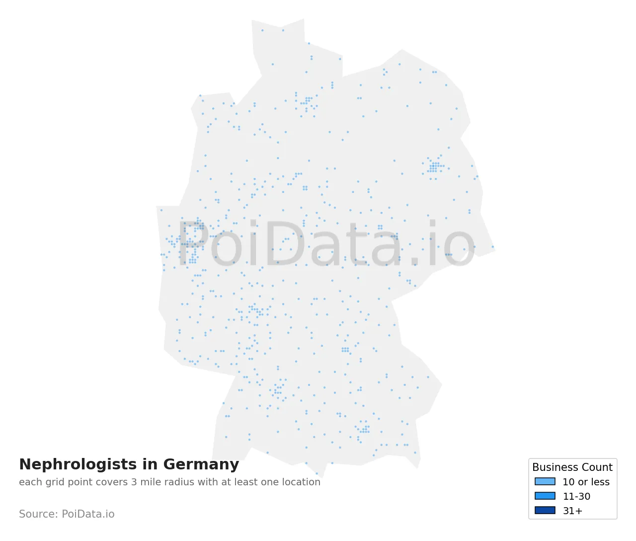 Nephrologist density map for Germany