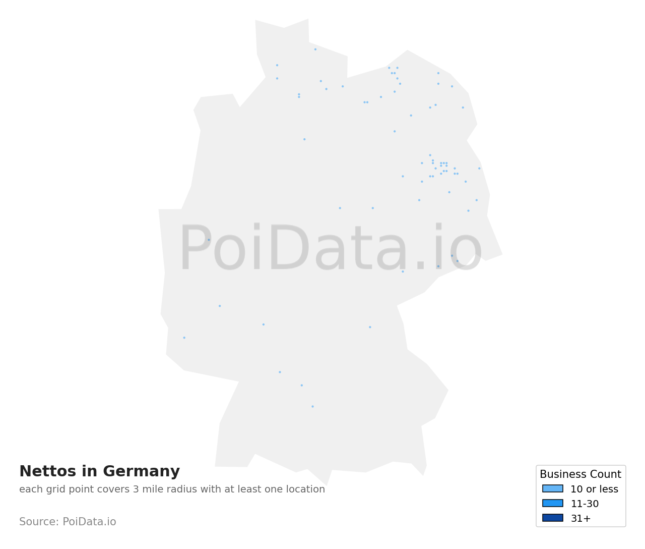 Netto density map for Germany