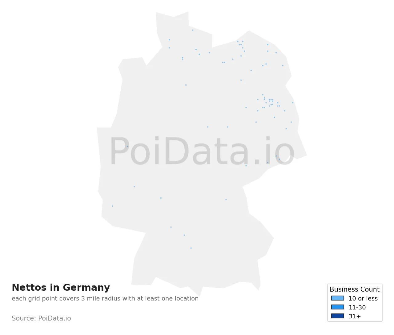 Netto density map for Germany