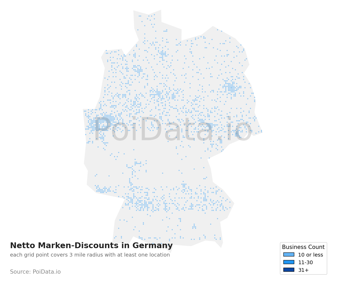 Netto Marken-Discount density map for Germany