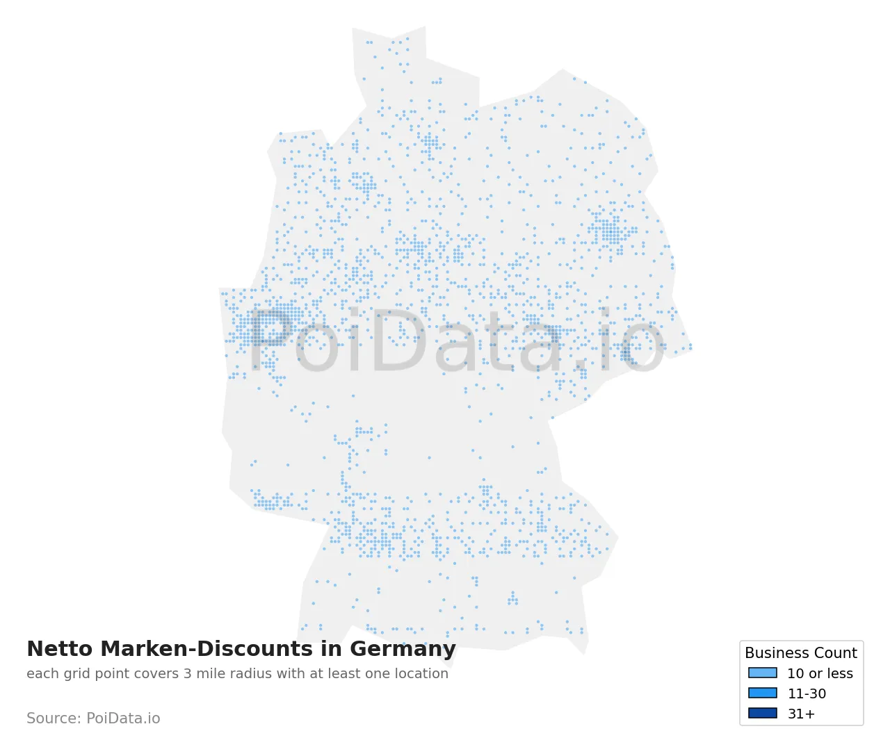 Netto Marken-Discount density map for Germany
