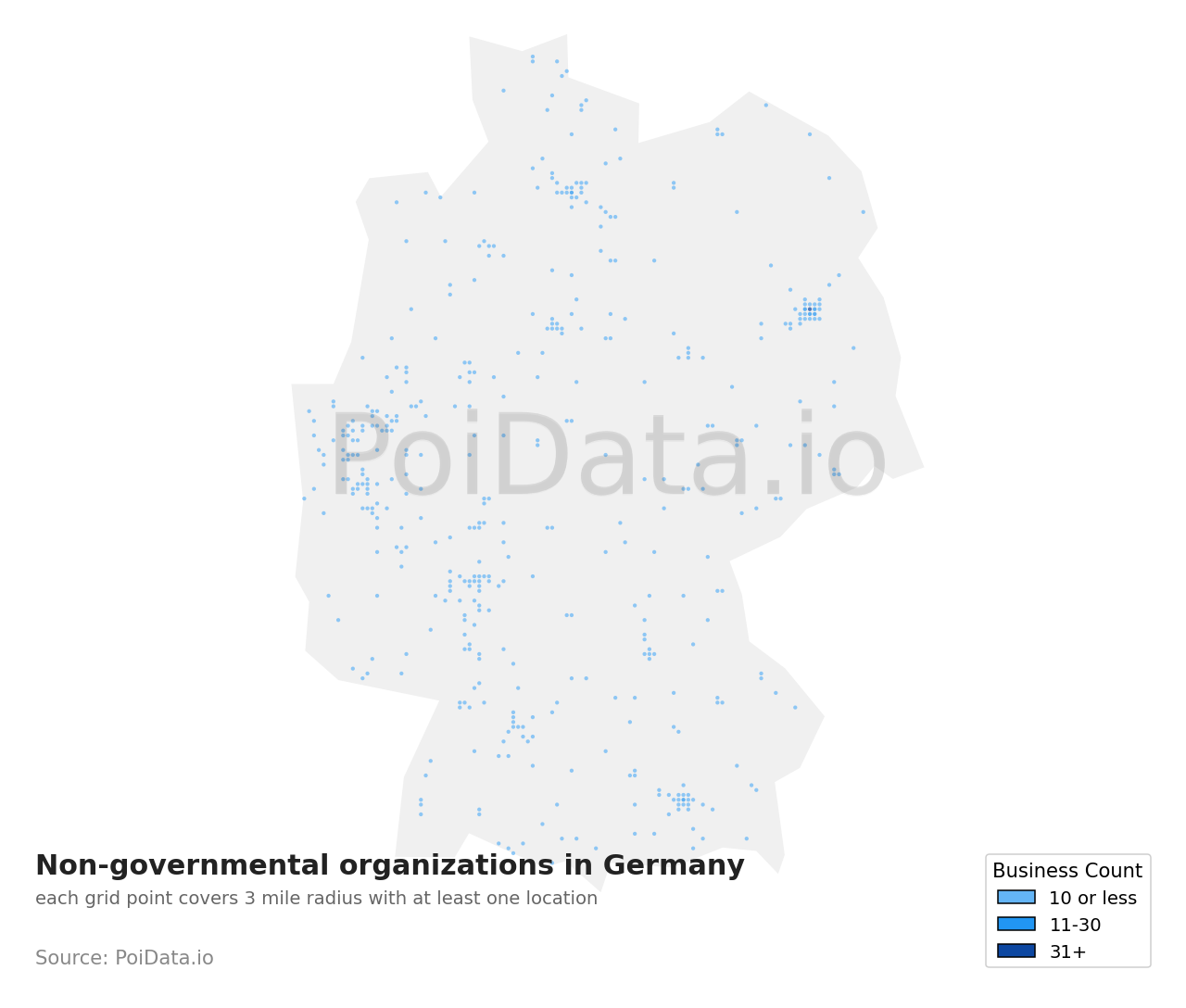 Non-governmental organization density map for Germany
