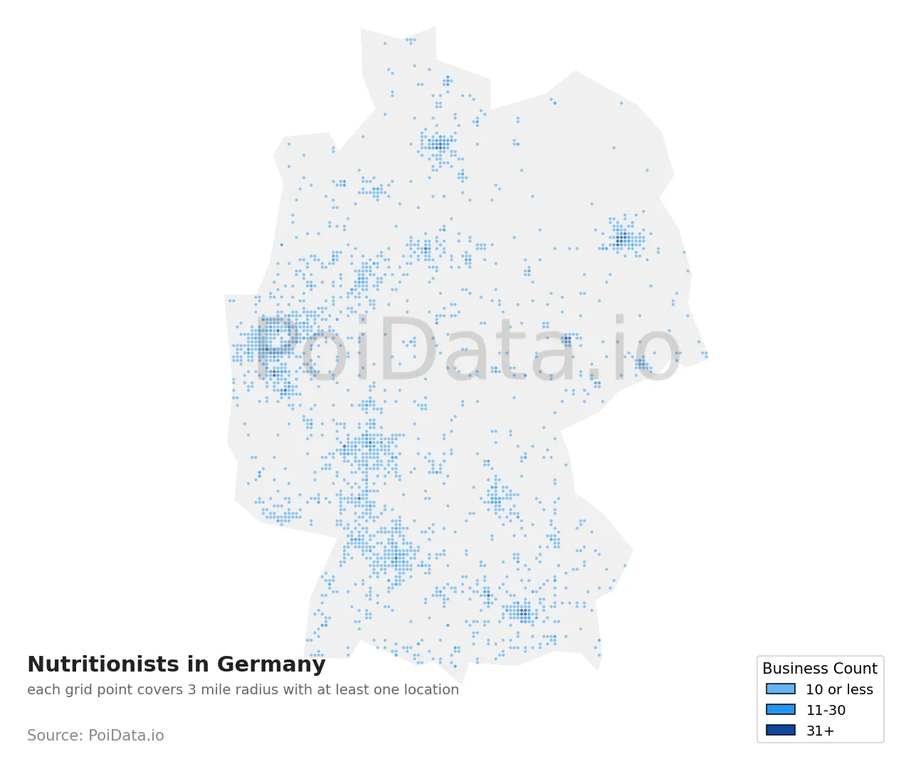 Nutritionist density map for Germany