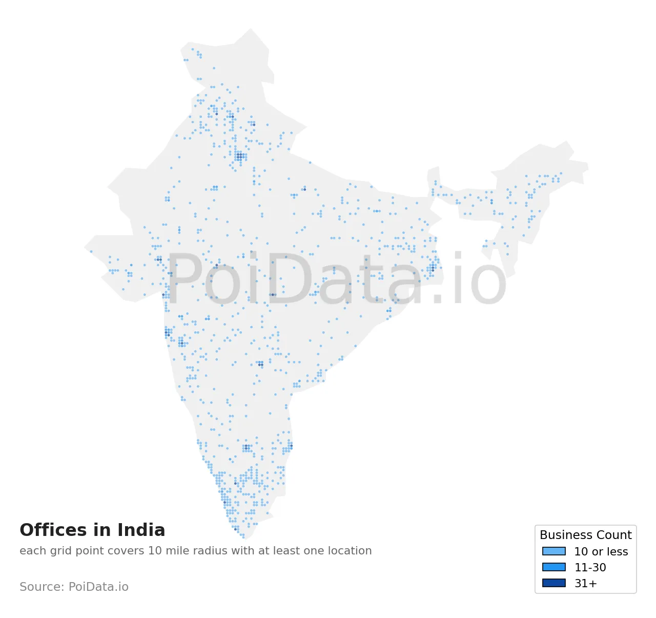 Office density map for India