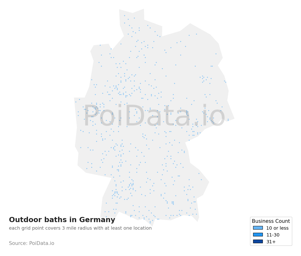 Outdoor bath density map for Germany