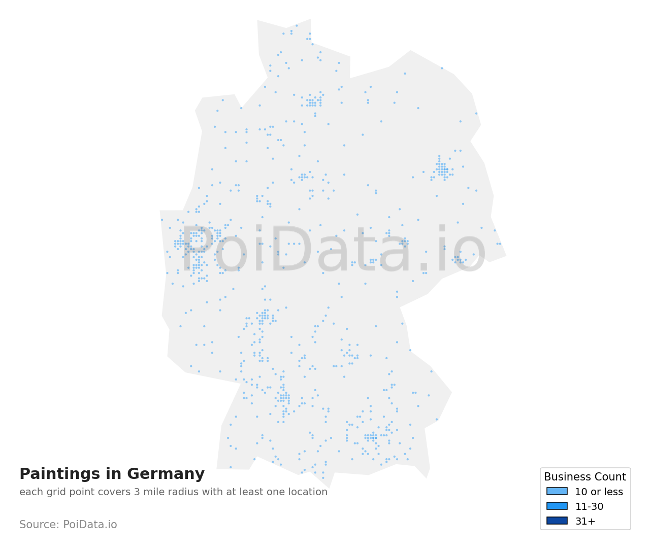 Painting density map for Germany