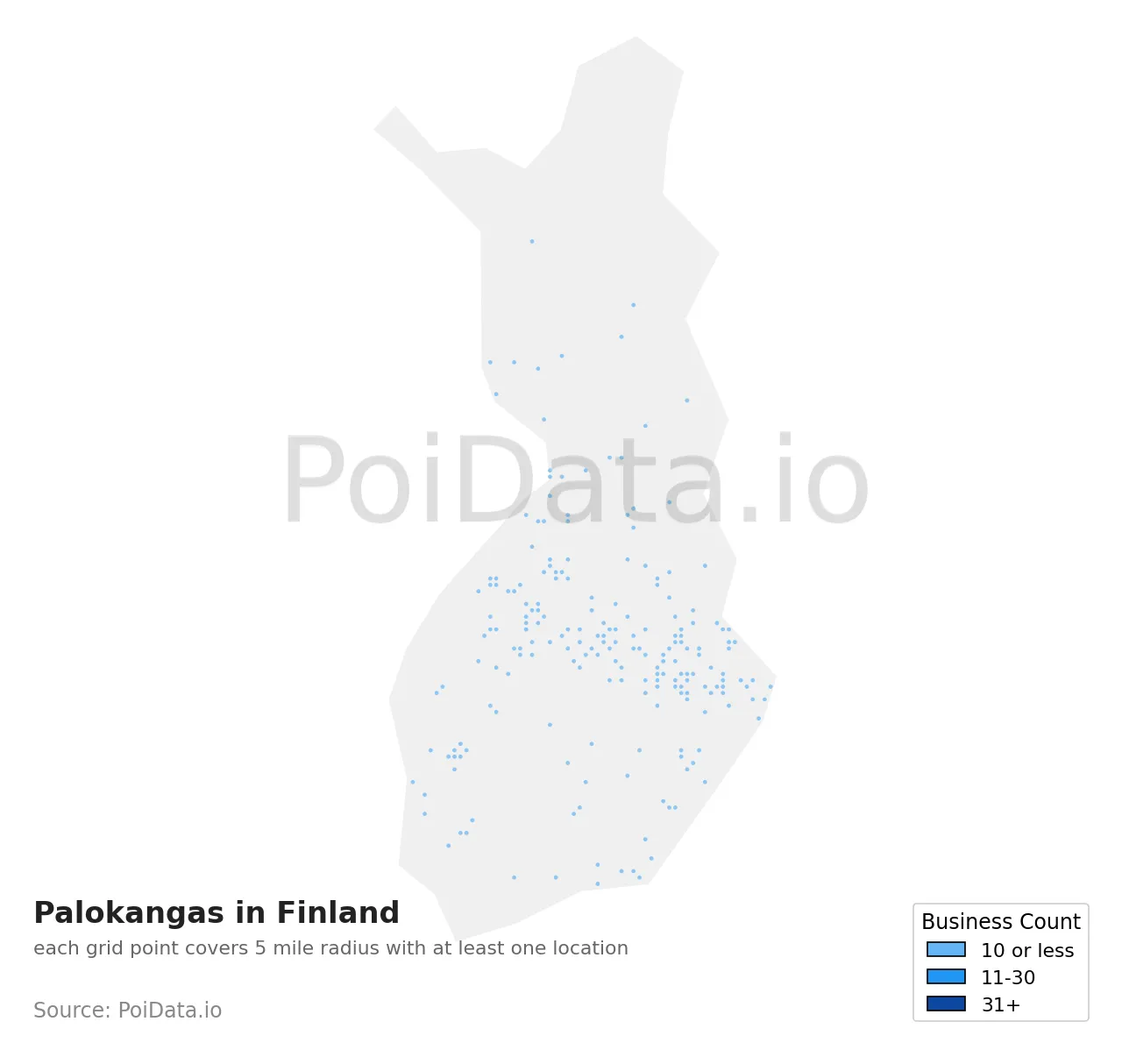Palokangas density map for Finland