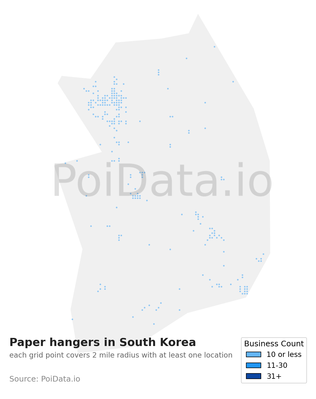 Paper hanger density map for South Korea