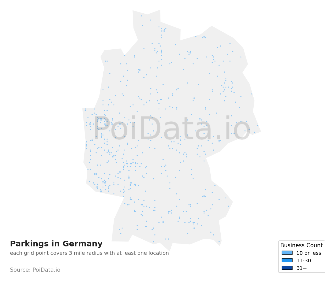 Parking density map for Germany