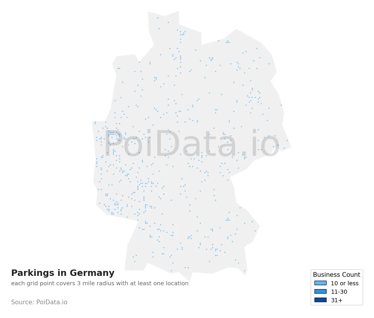 Parking density map for Germany