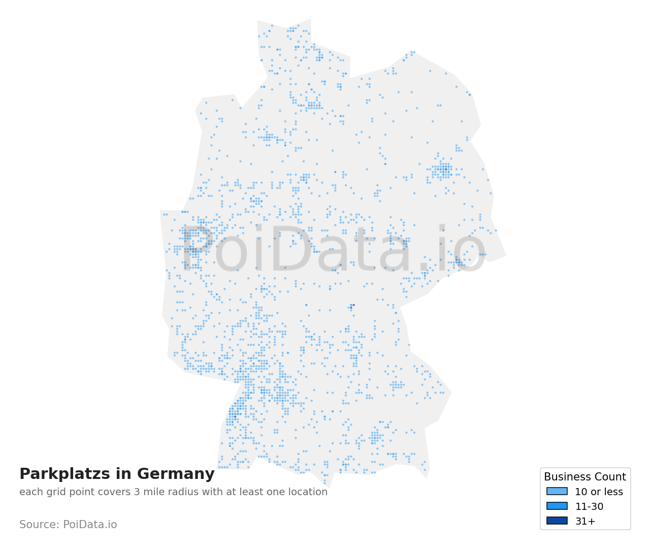 Parkplatz density map for Germany