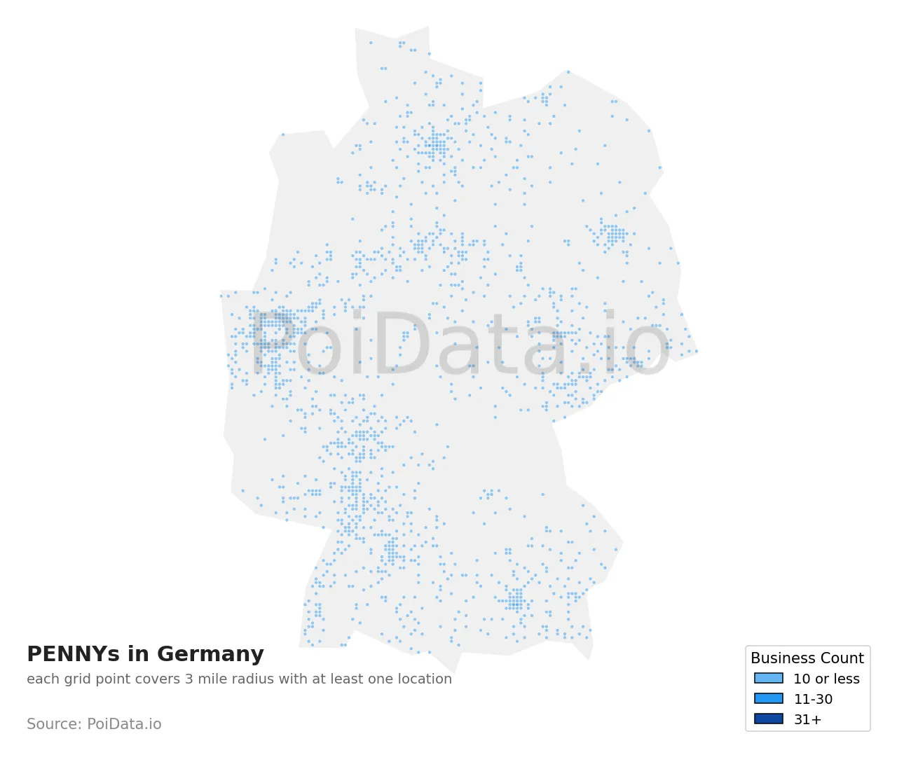 PENNY density map for Germany