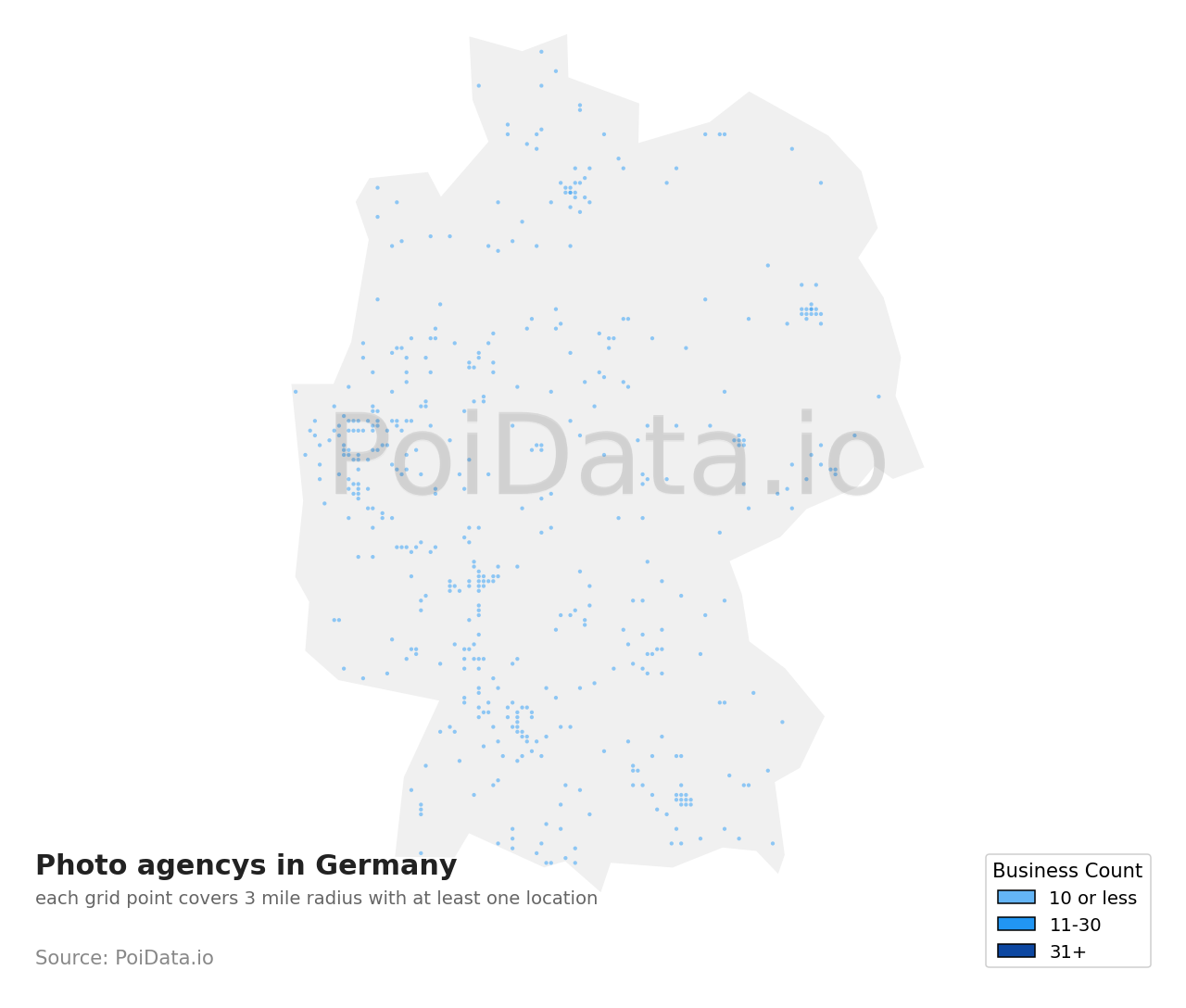 Photo agency density map for Germany