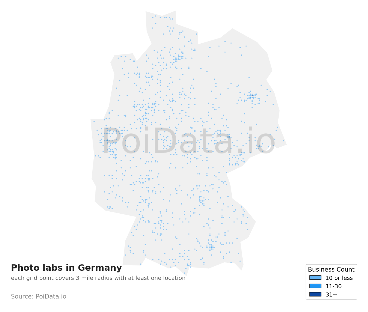 Photo lab density map for Germany