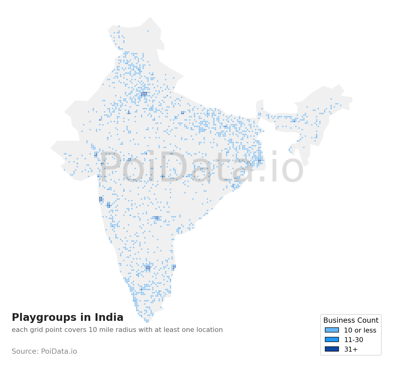 Playgroup density map for India