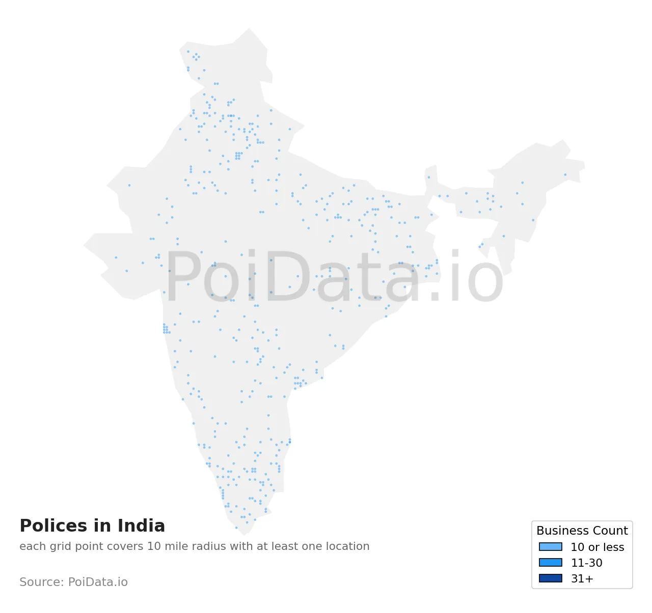 Police density map for India