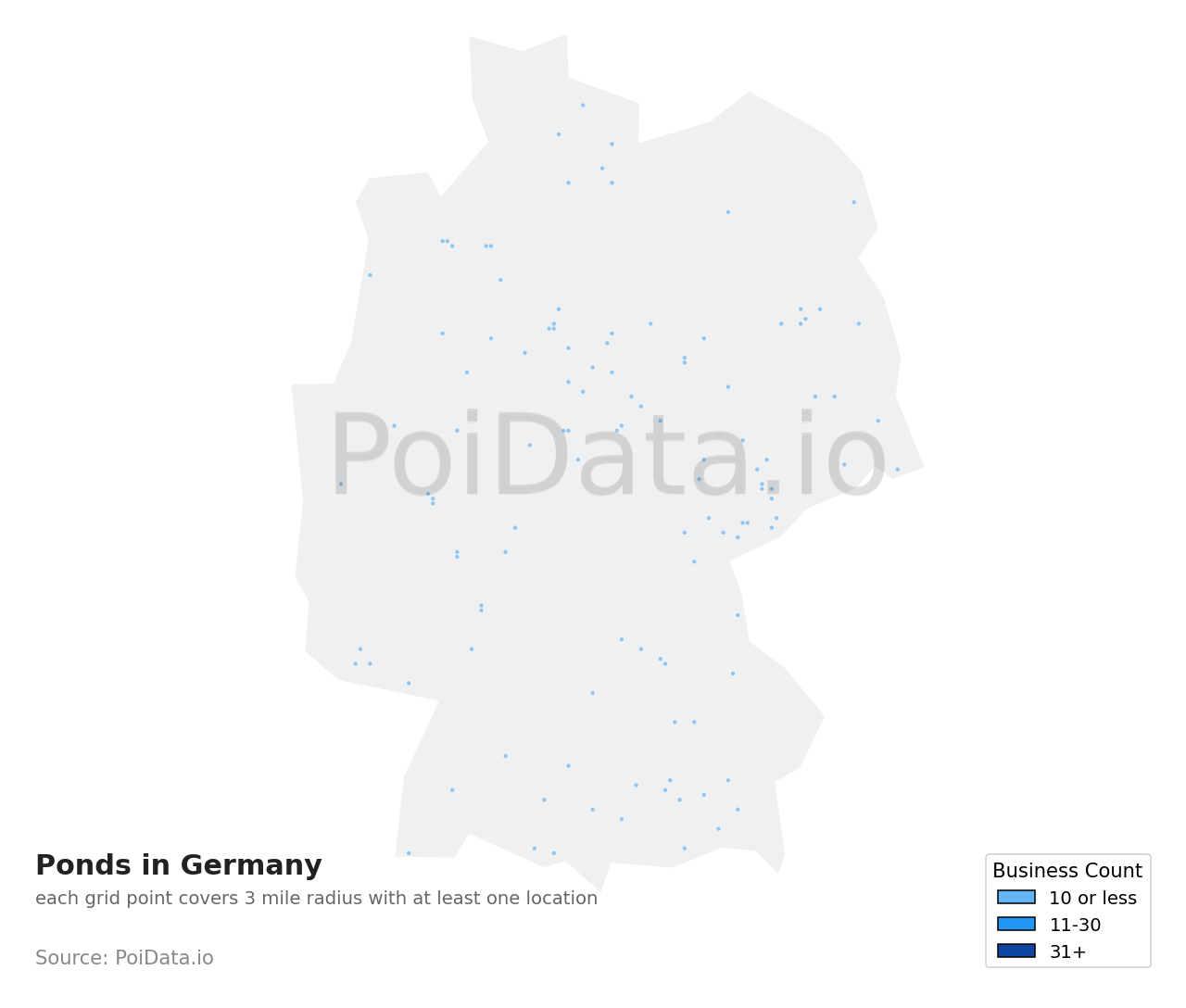 Pond density map for Germany