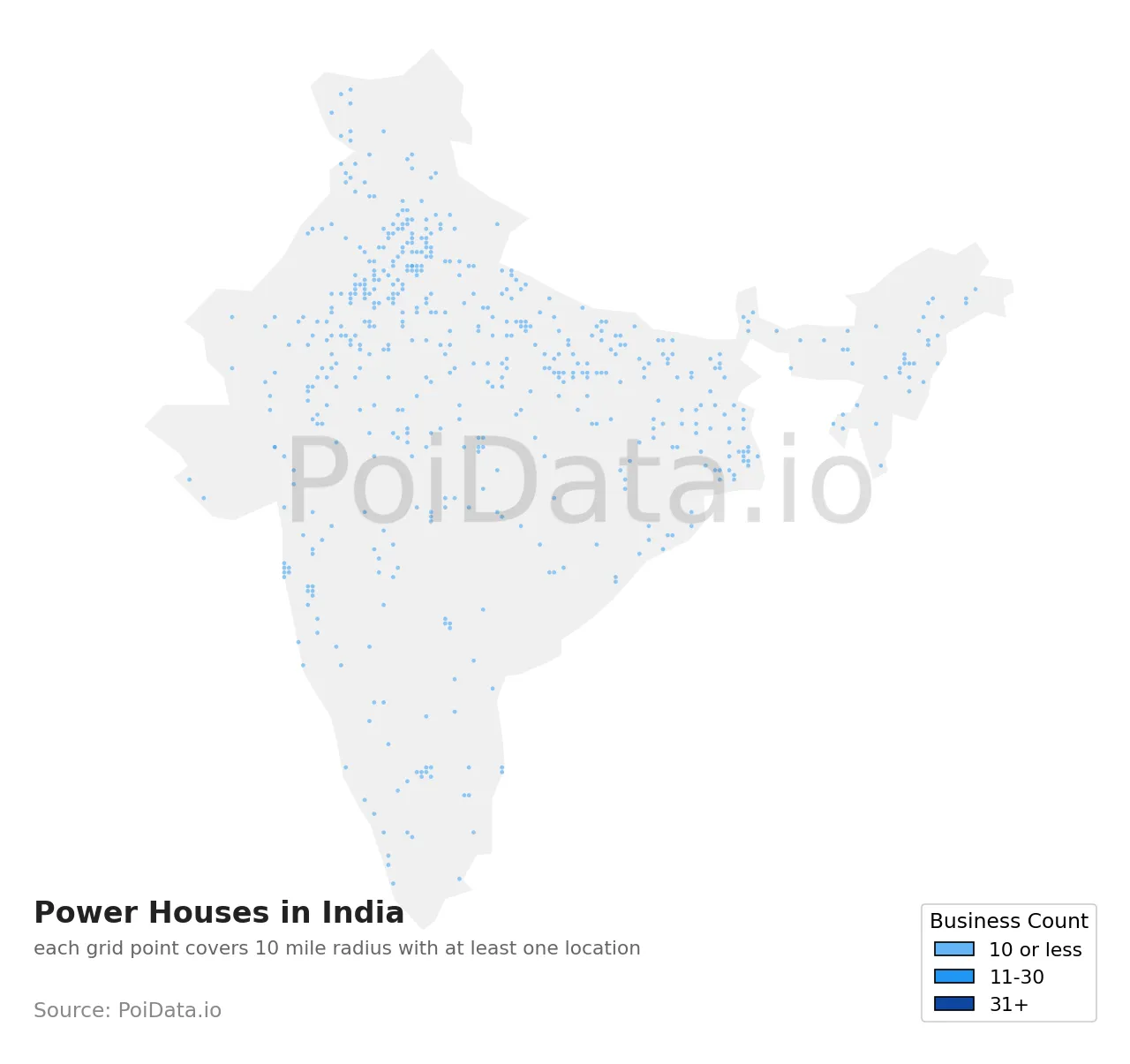 Power House density map for India