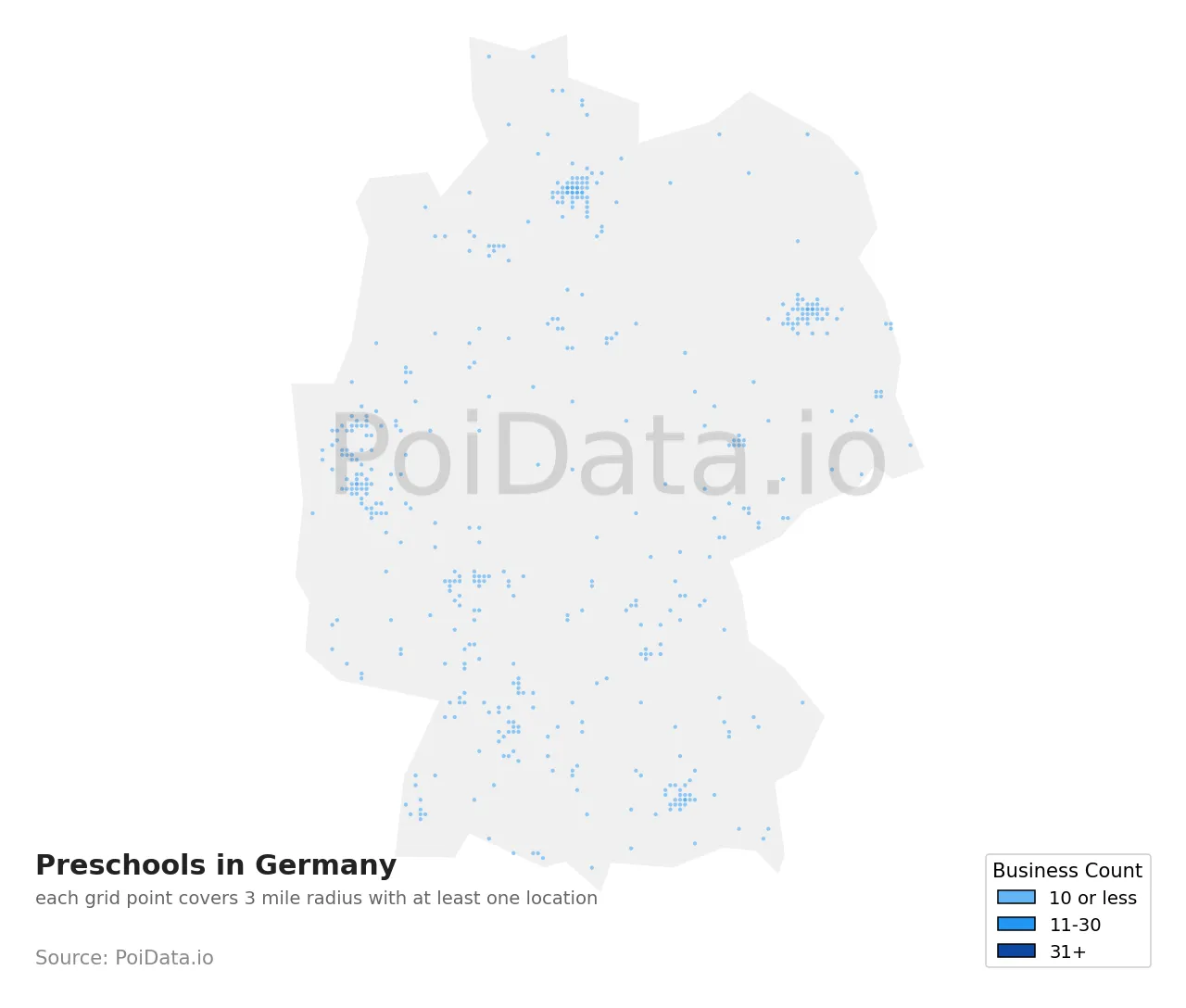 Preschool density map for Germany