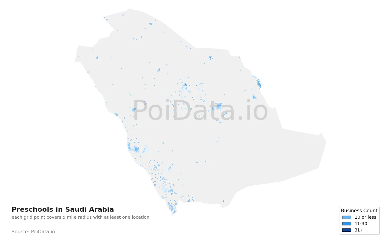 Preschool density map for Saudi Arabia