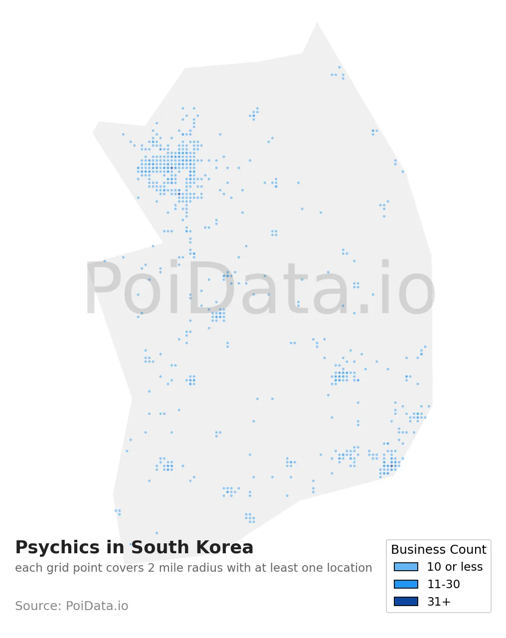 Psychic density map for South Korea