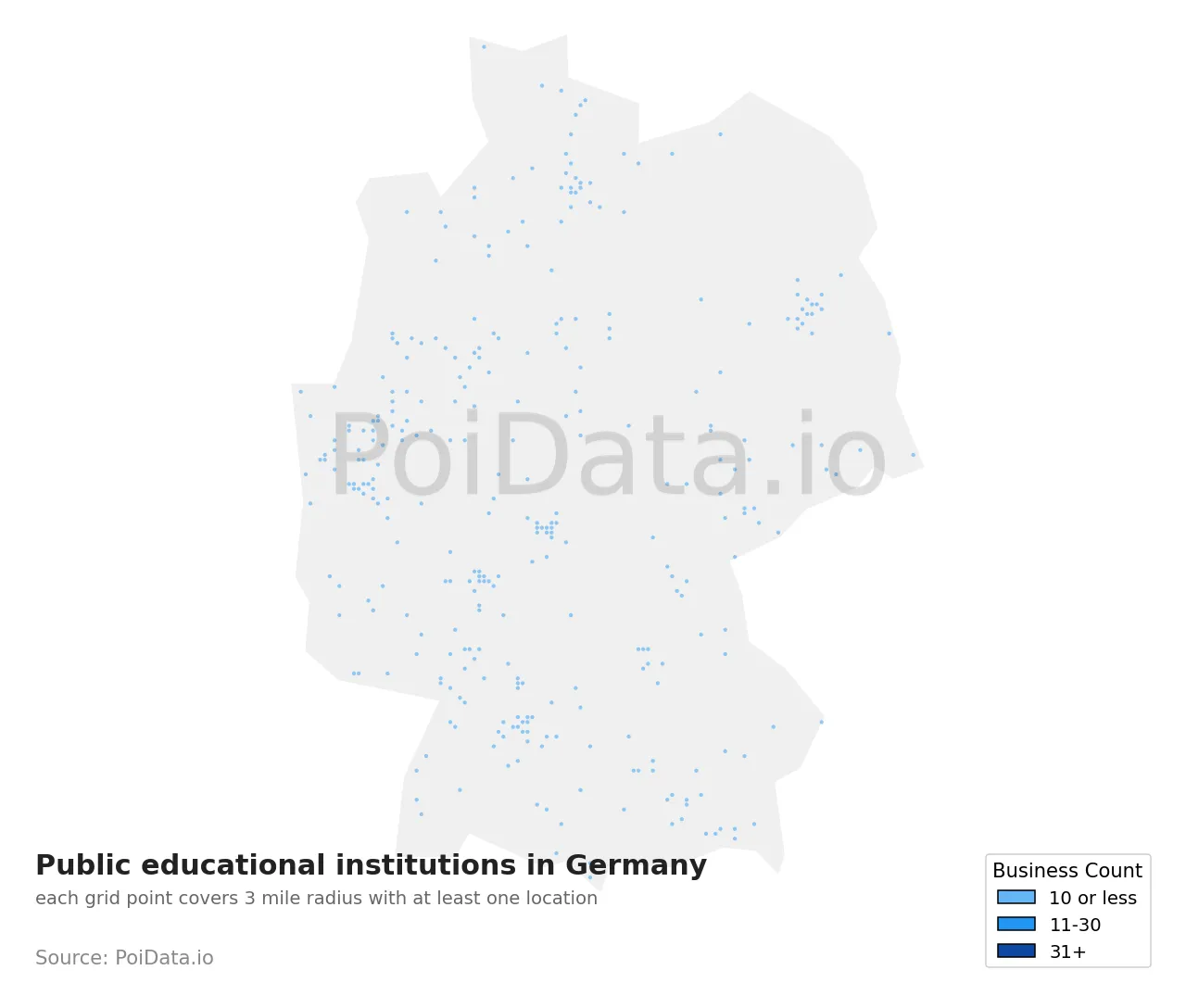 Public educational institution density map for Germany