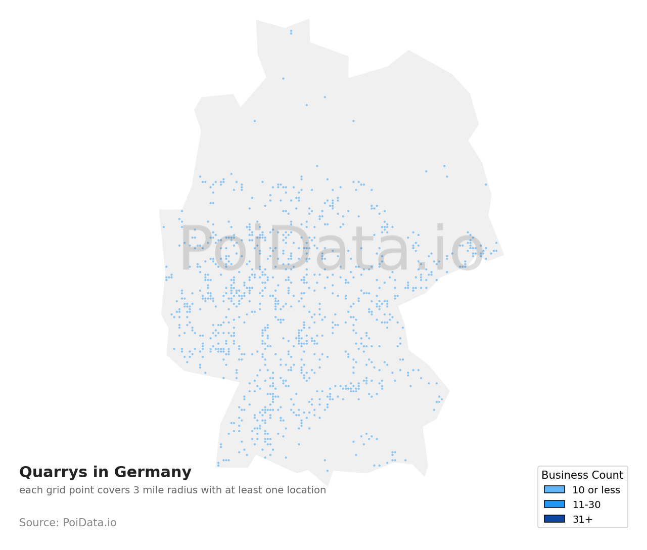 Quarry density map for Germany