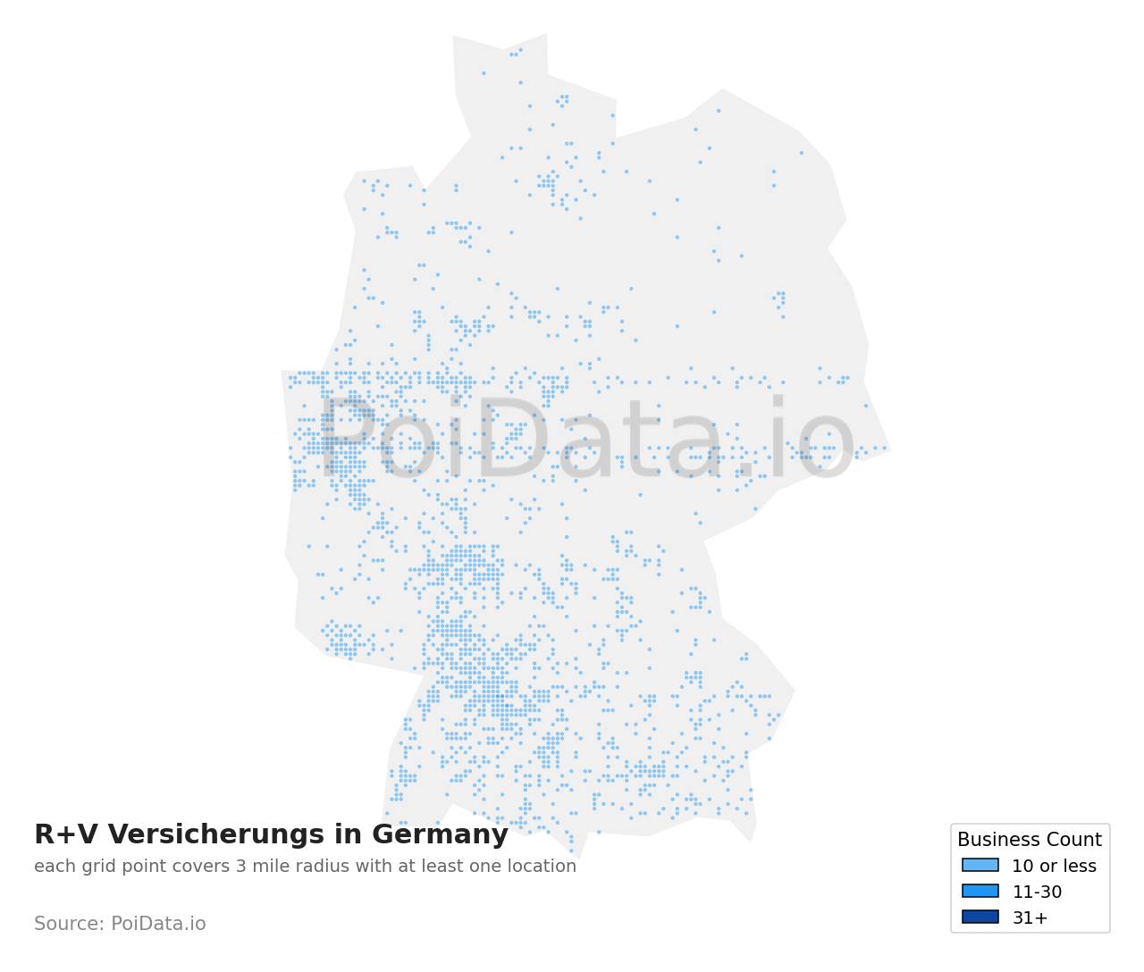 R+V Versicherung density map for Germany