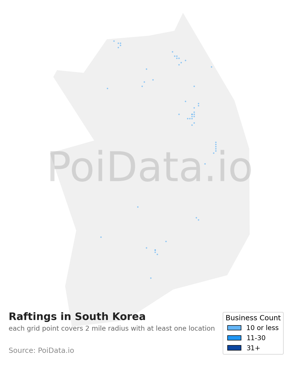 Rafting density map for South Korea
