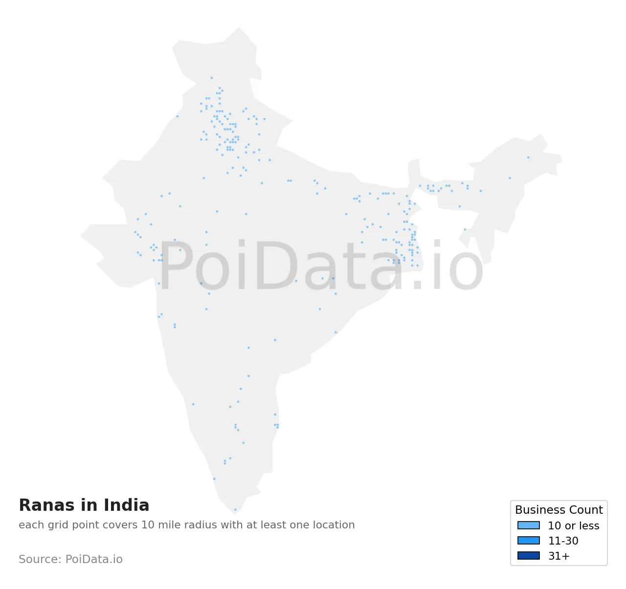 Rana density map for India
