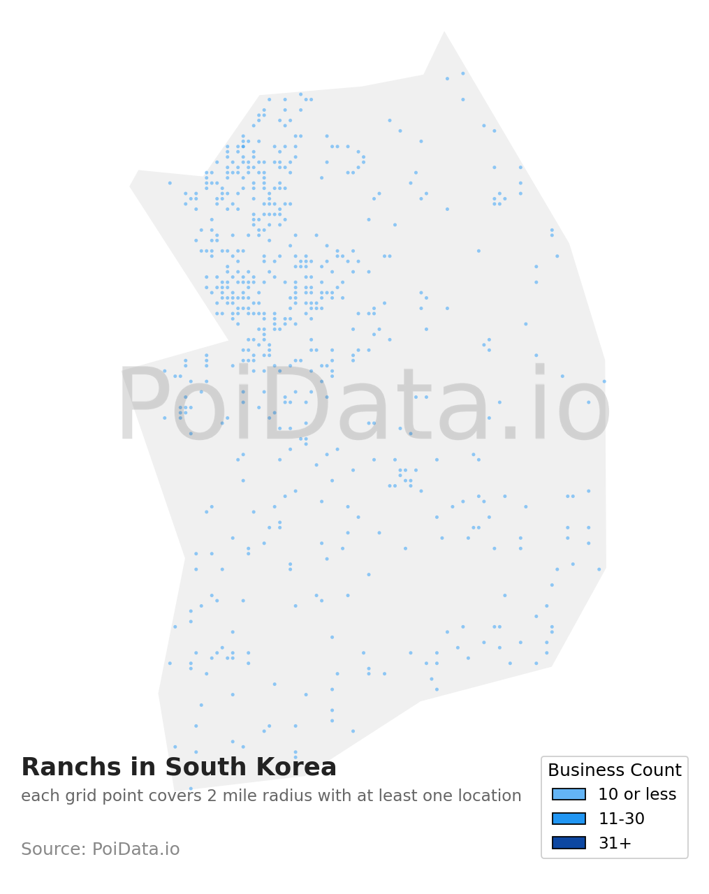 Ranch density map for South Korea