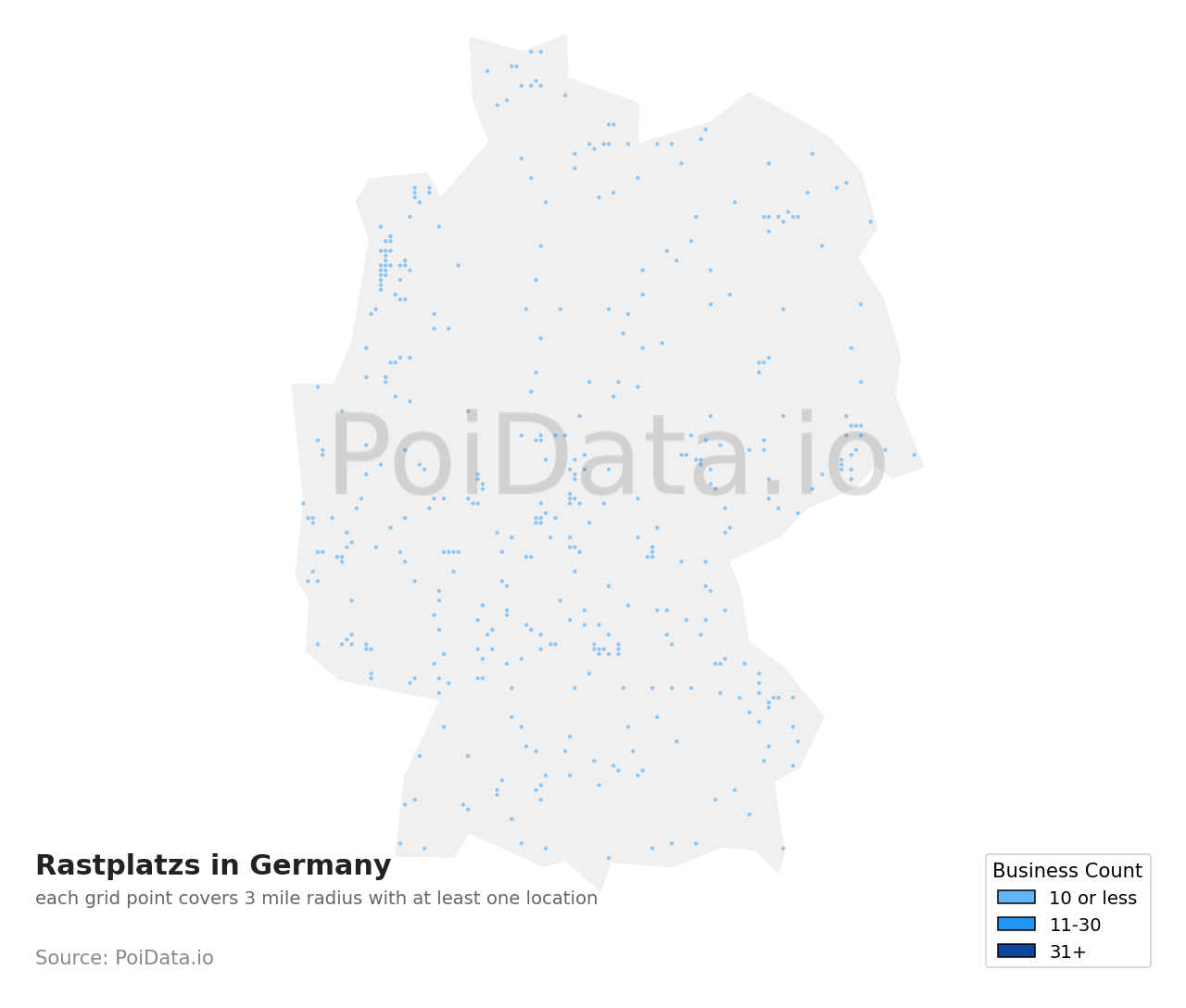Rastplatz density map for Germany