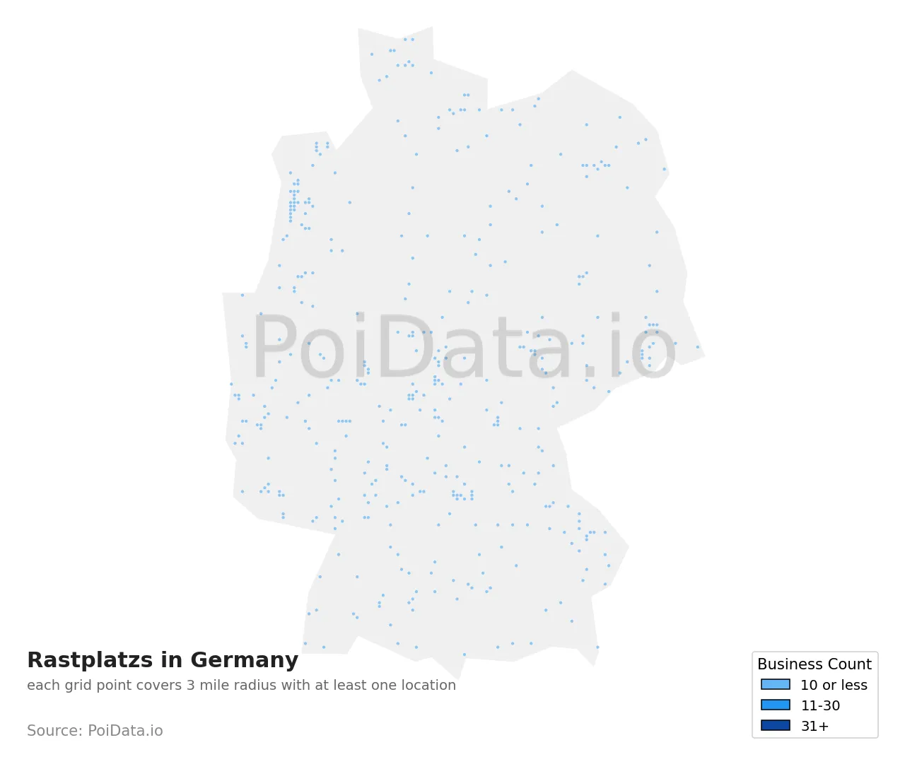 Rastplatz density map for Germany