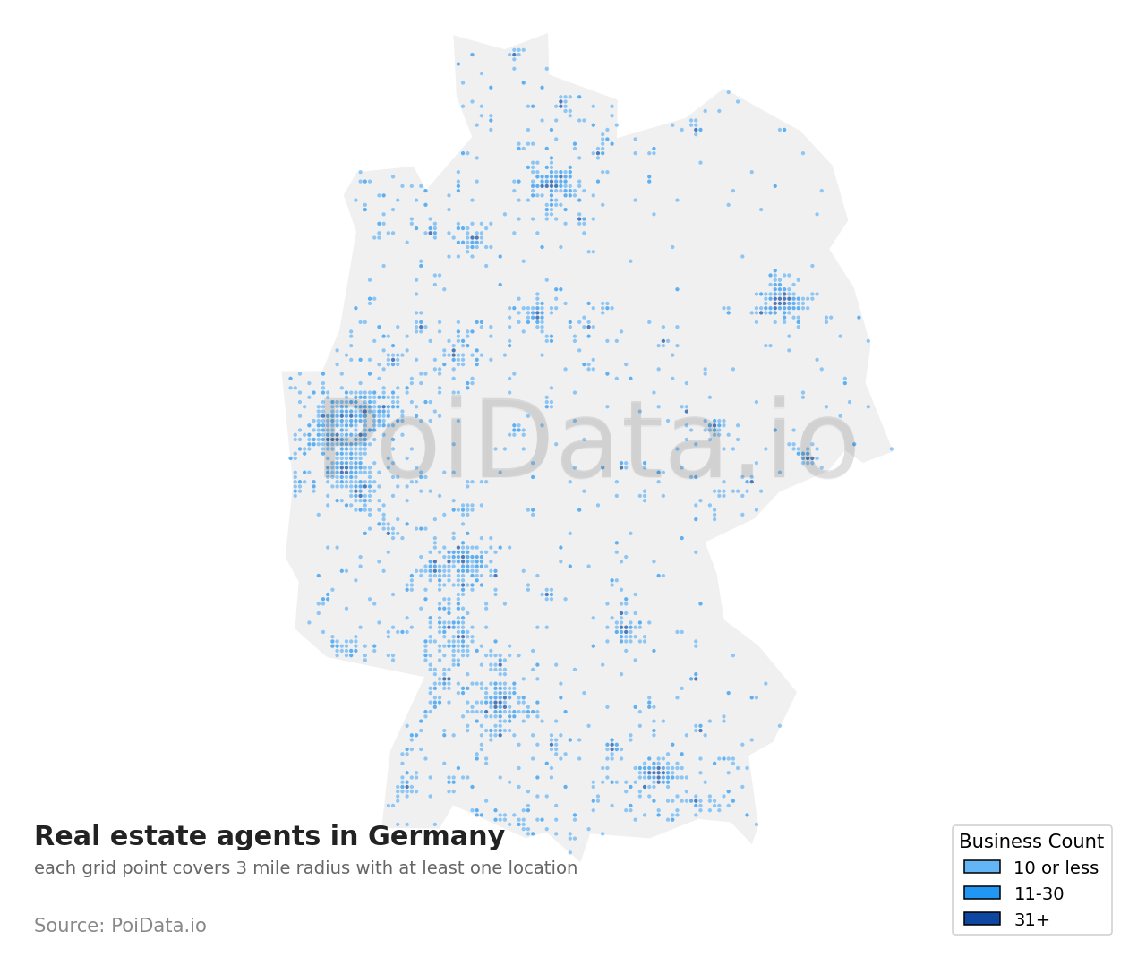 Real estate agent density map for Germany