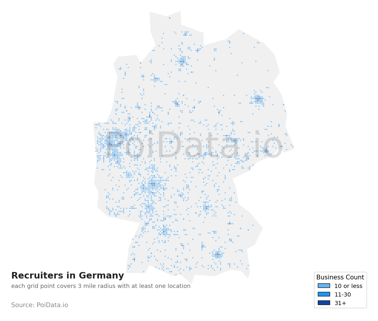 Recruiter density map for Germany