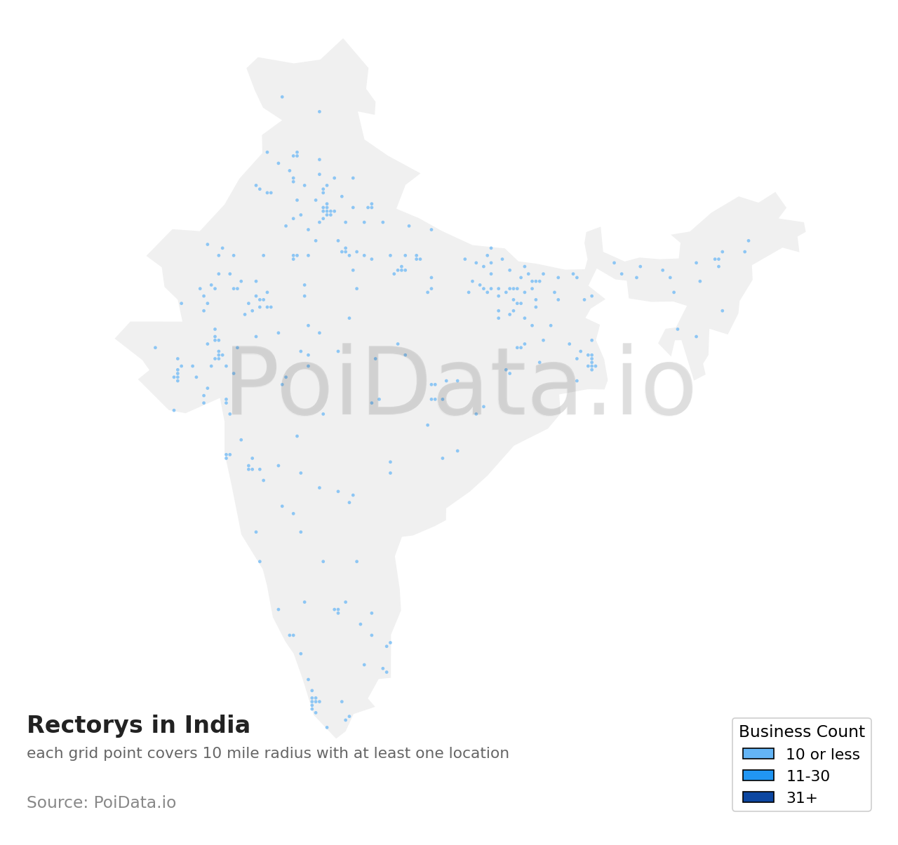Rectory density map for India
