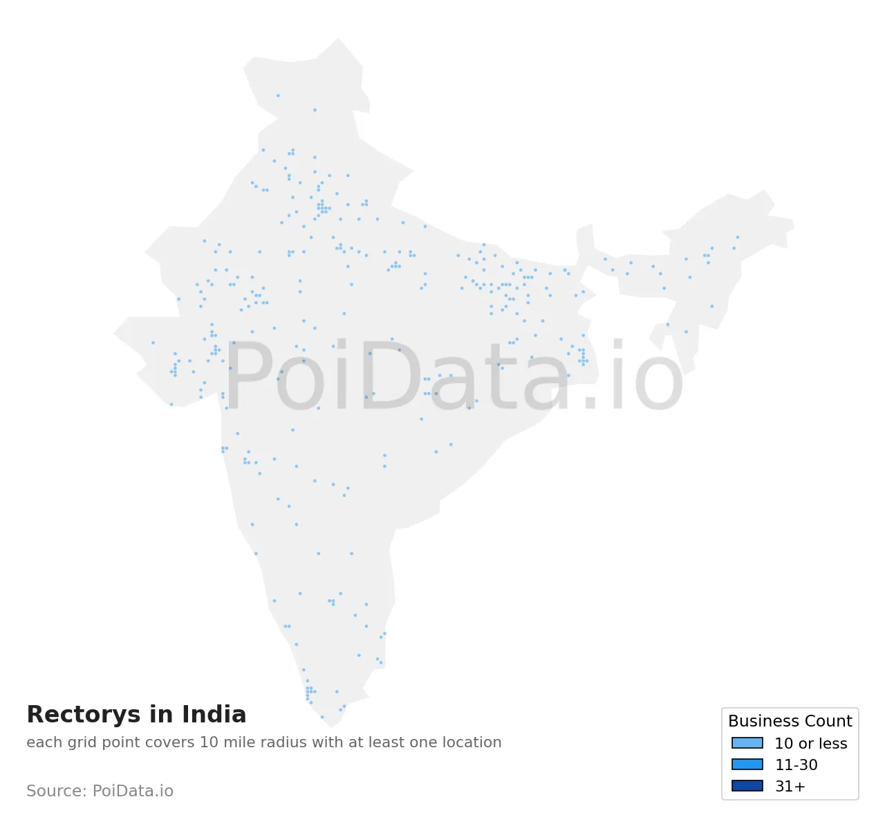 Rectory density map for India