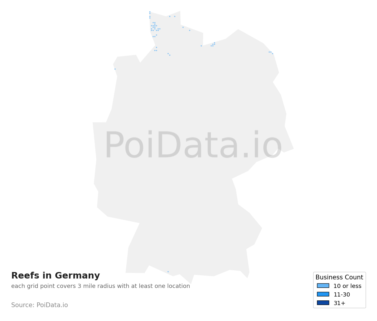 Reef density map for Germany