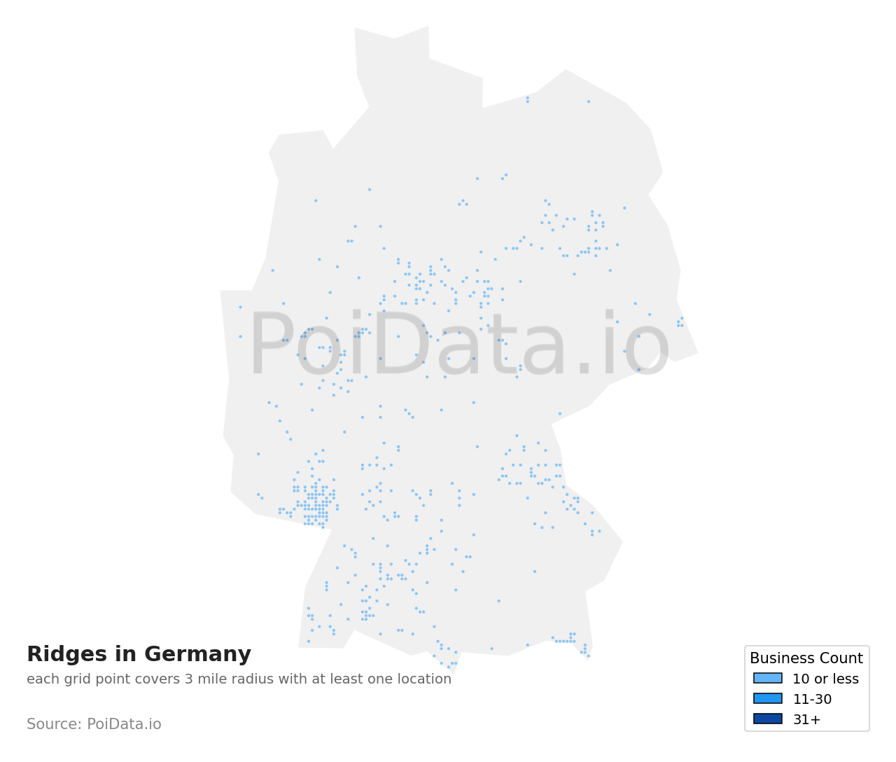Ridge density map for Germany