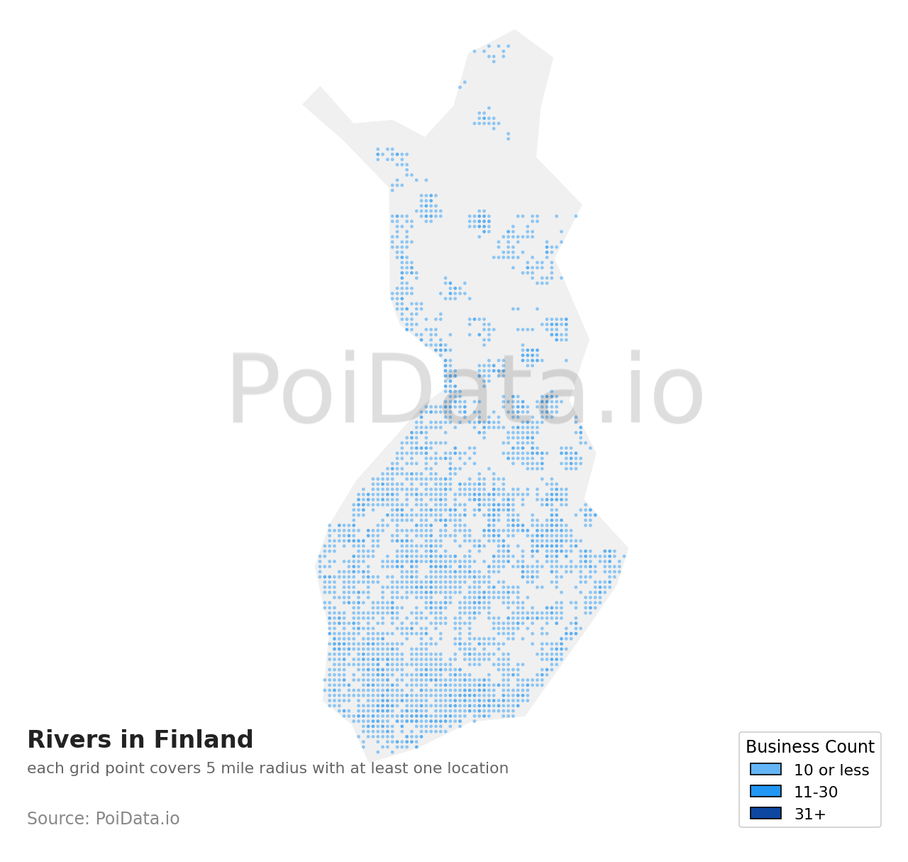 River density map for Finland