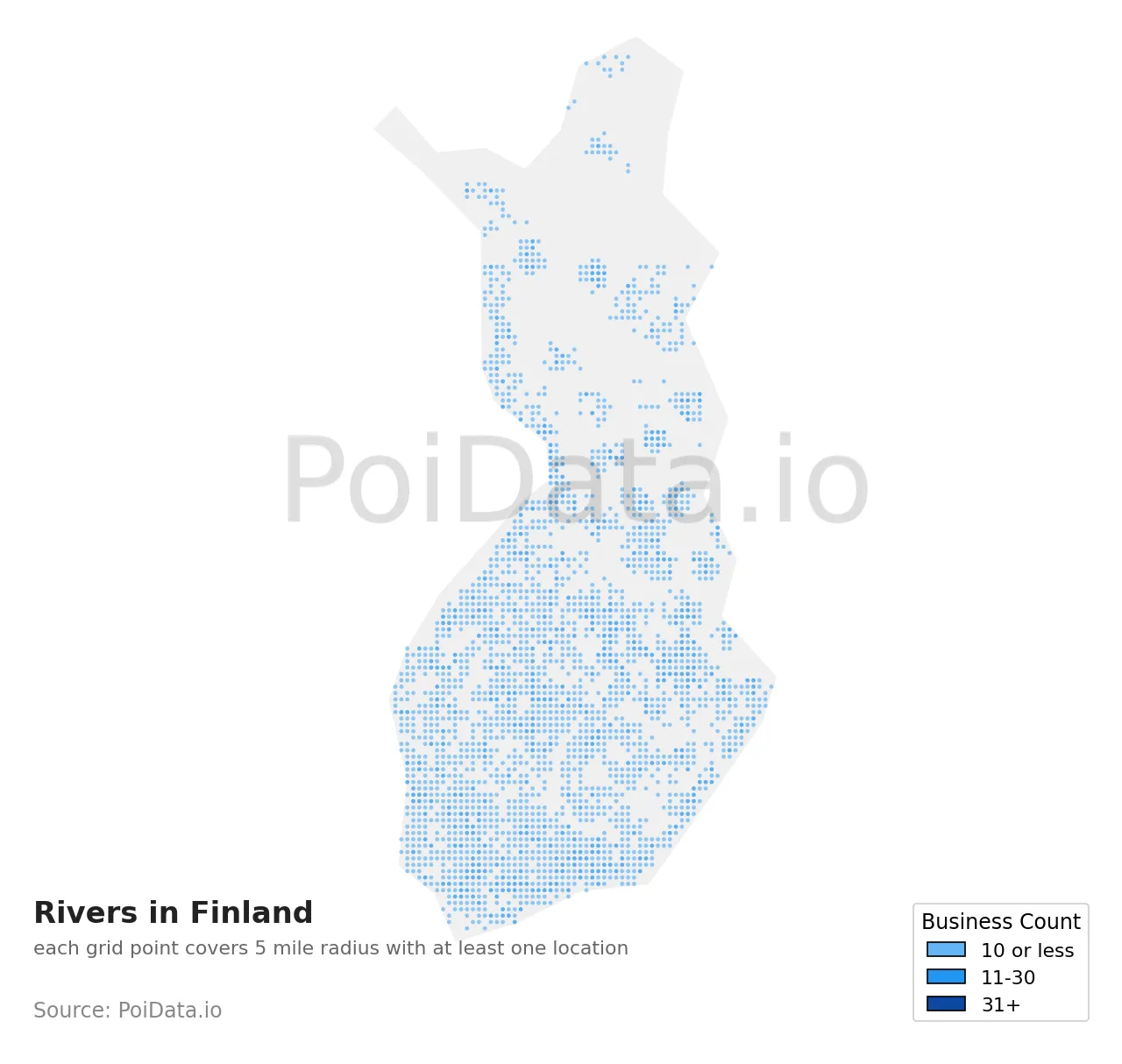 River density map for Finland