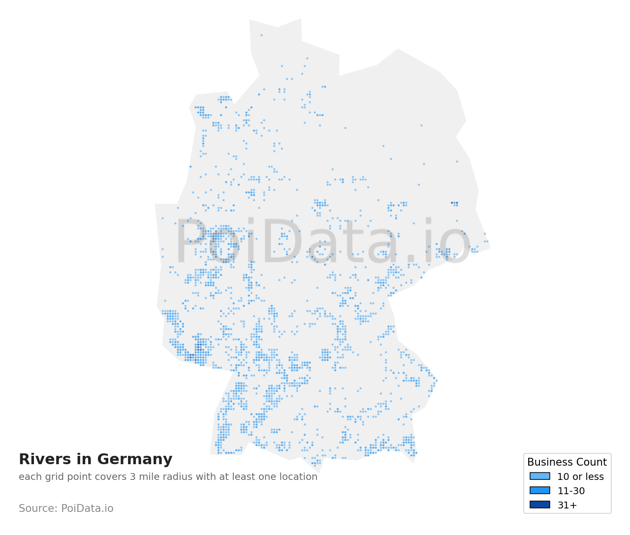 River density map for Germany