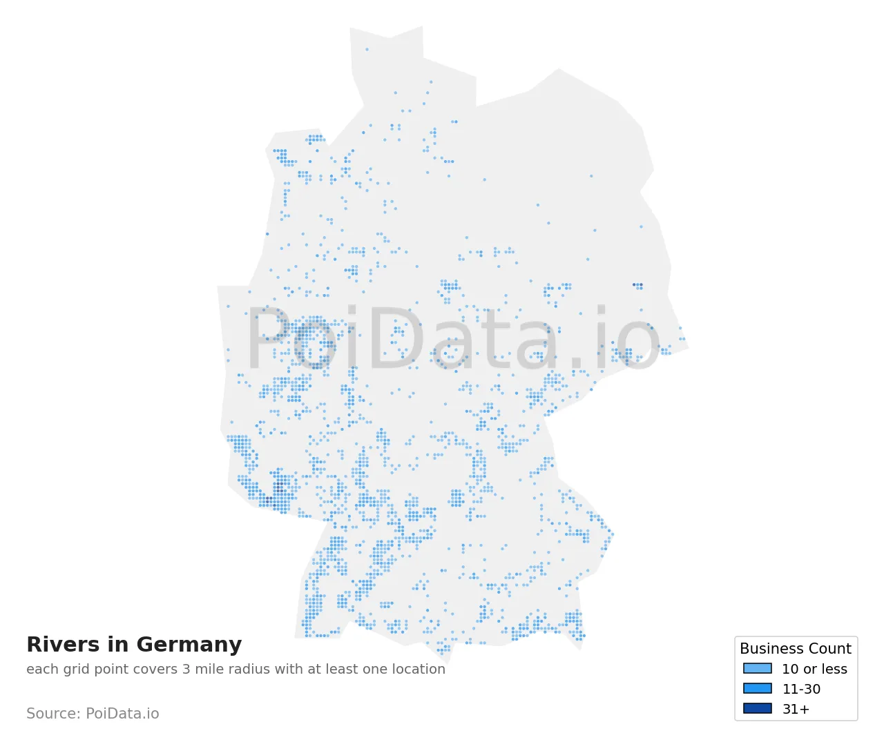 River density map for Germany