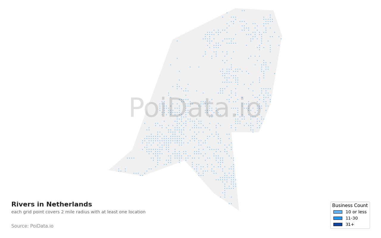 River density map for Netherlands