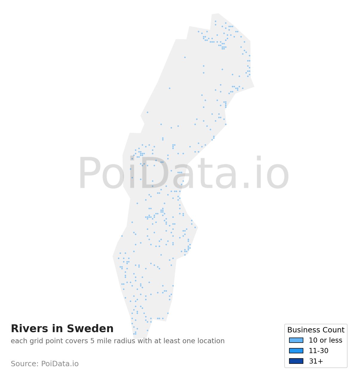 River density map for Sweden