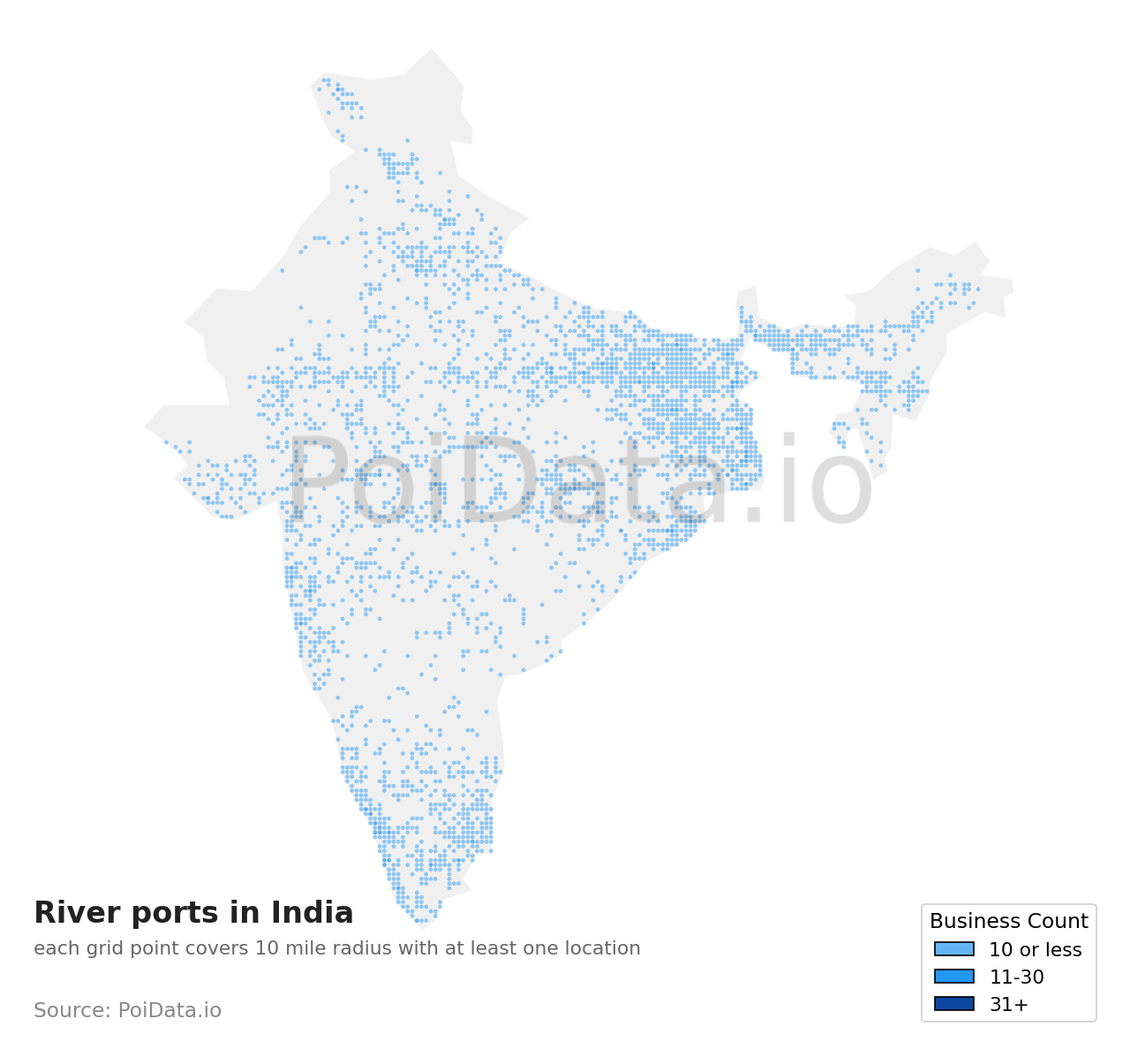 River port density map for India