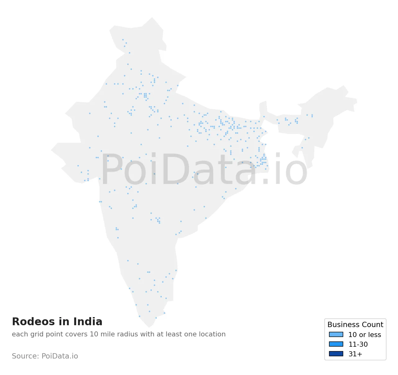 Rodeo density map for India