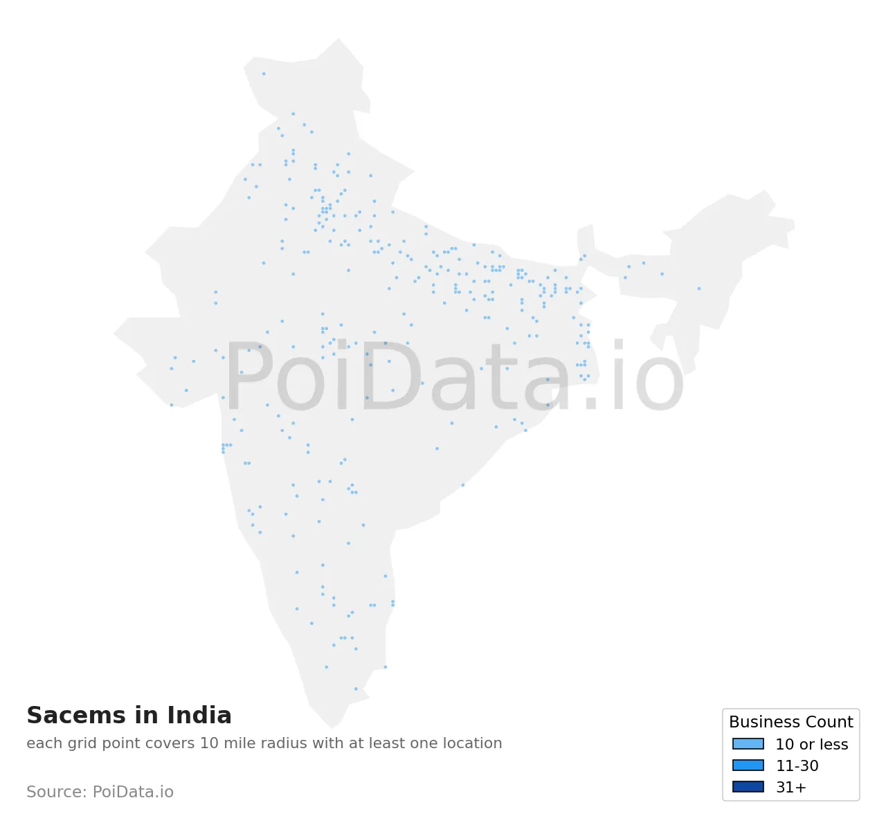 Sacem density map for India
