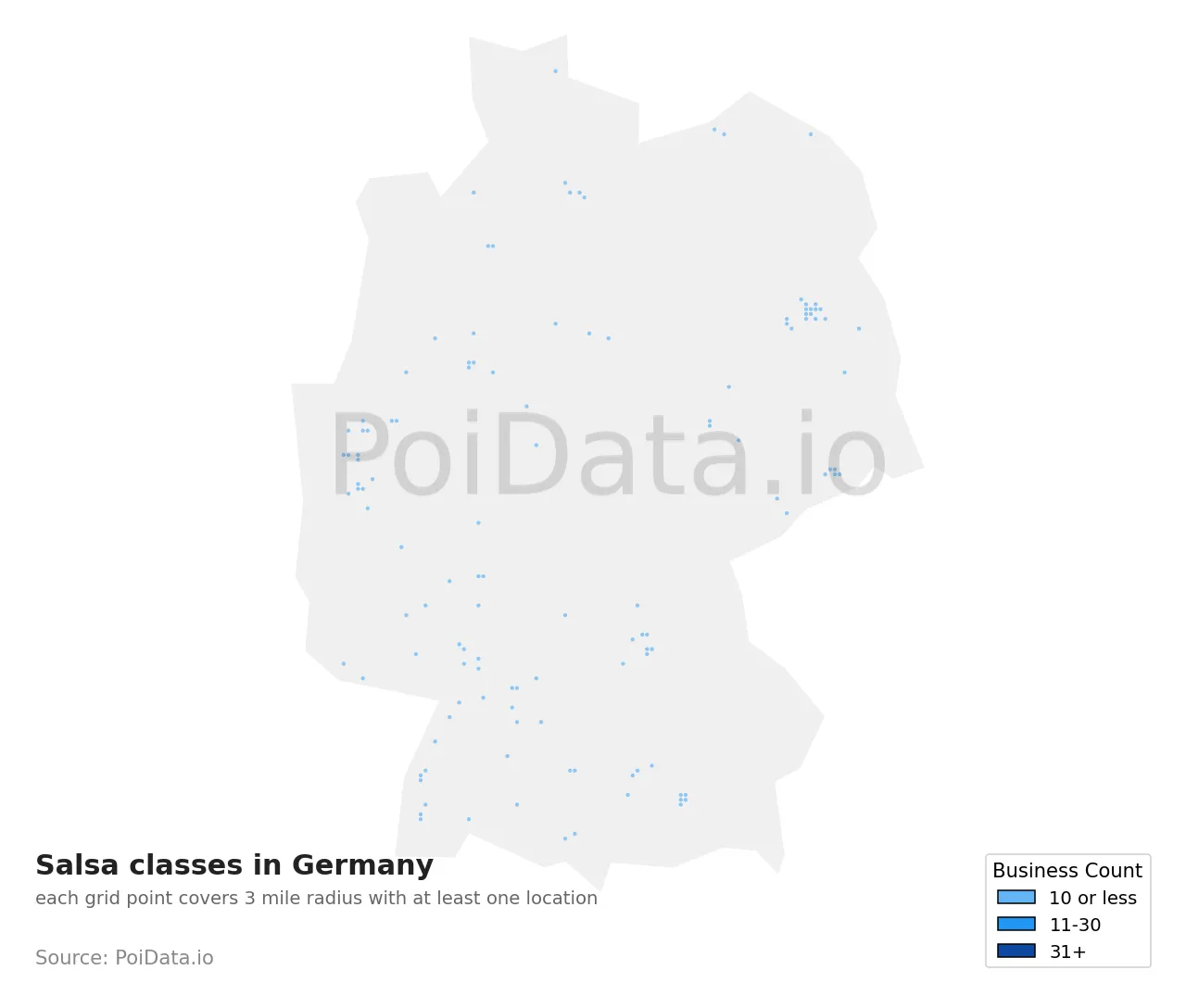 Salsa classes density map for Germany